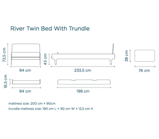 River Twin Bed White/Birch - Oeuf NYC